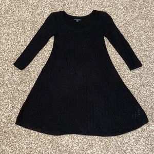 American Eagle 3/4 Sleeve Black Sweater Dress